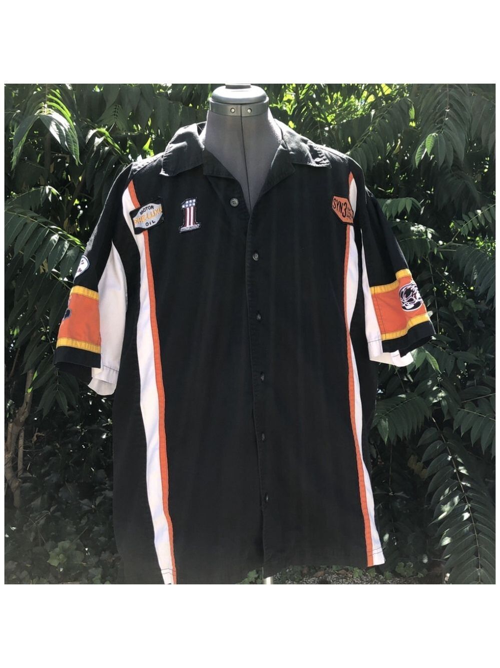 Size XL Harley Davidson Racing Crew Shirt Mens Button Up Motorcycle Biker CN